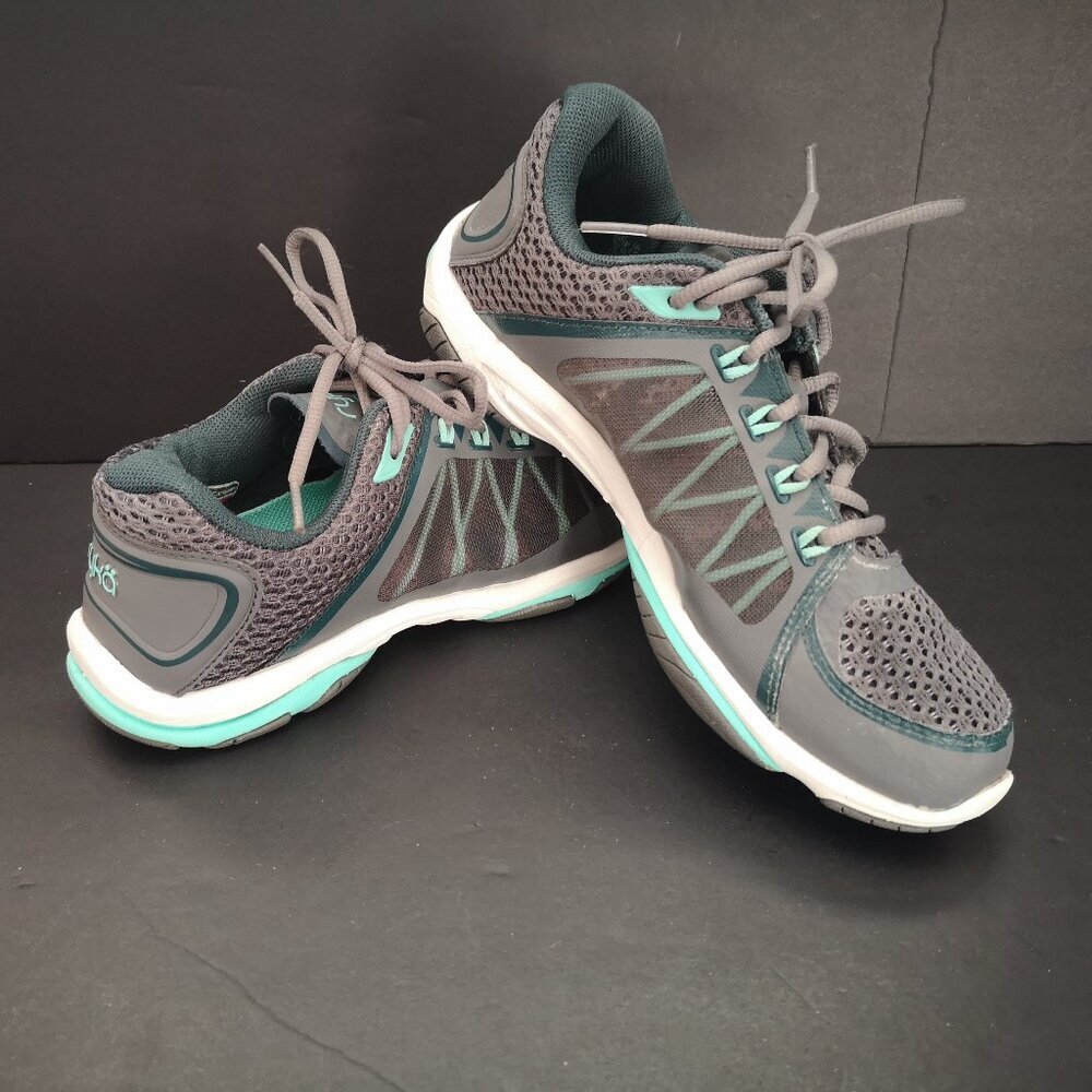 Ryka Influence 2.5 Ladies Size 6.5 Grey & Teal N-Gage Cross Training Shoes